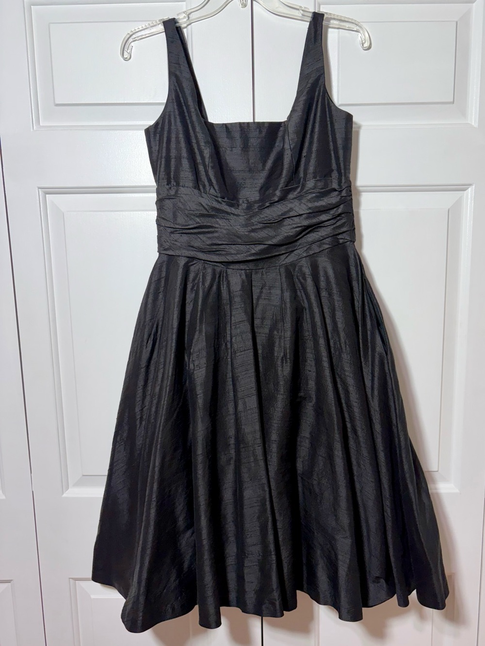 Helen Wang Black Silk Fit & Flare Cocktail Dress Size 10